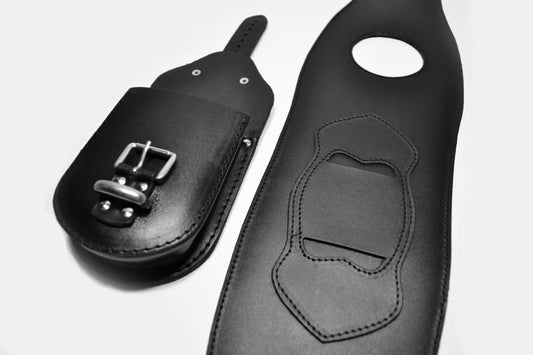 Harley Davidson Sportster - Black Leather Tank Chap with Pouch