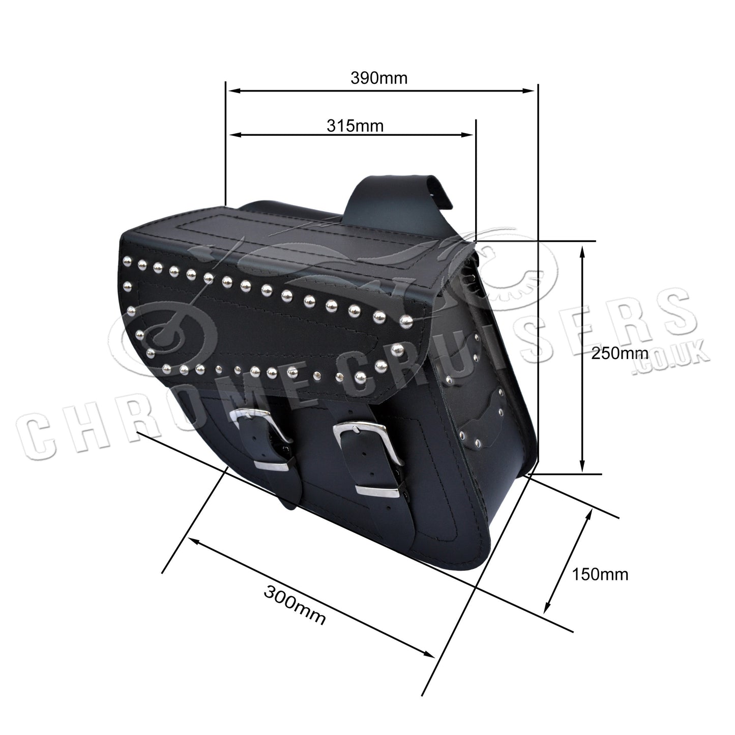 Leather Saddlebags Panniers (pair) - Motorcycle Bags, Handmade Black