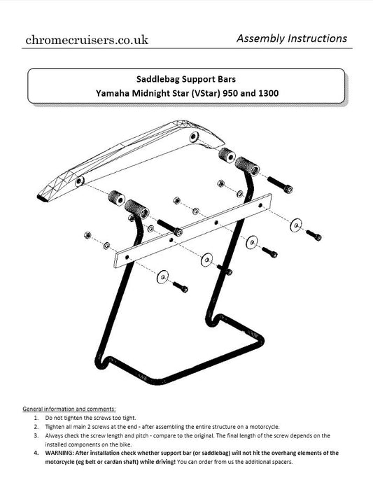 Saddlebag Support Brackets - Yamaha XVS950 Midnight Star