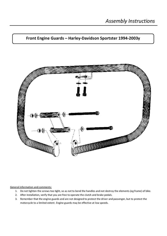 Harley Davidson Sportster 883/1200 (1994-2003) Chrome Engine Guard