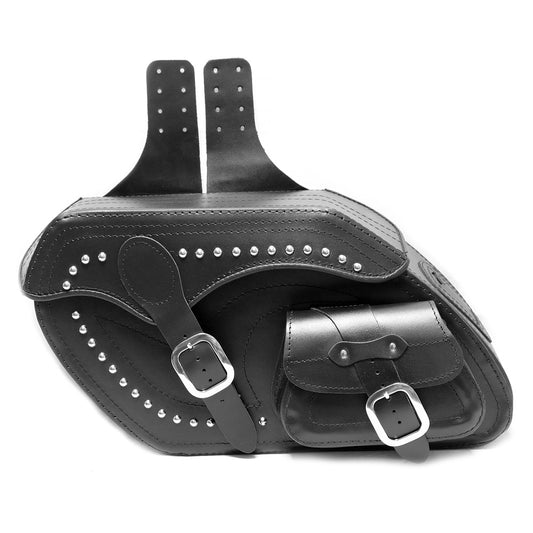 Motorcycle Black Leather Large Saddlebags (pair) C5B