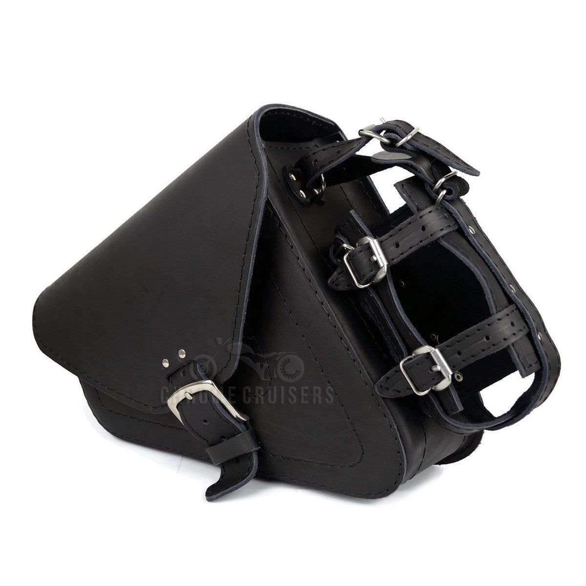 Black Leather Saddlebag with and bottle holder for Harley Davidson Sportster XL883 1200
