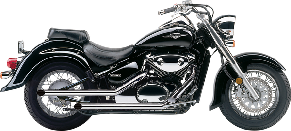 Exhaust System Suzuki VL800 Volusia C50 & M50 Boulevard VZ800 COBRA STEEL 2" DRAG PIPE SLASH CUT CHROME