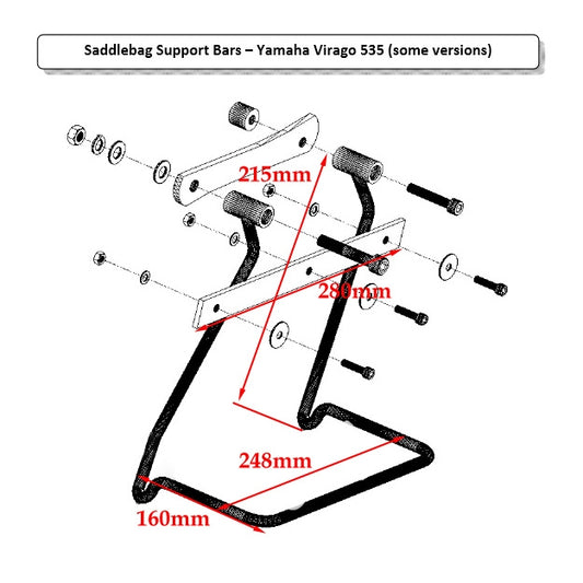 Saddlebag Support Brackets - Yamaha XV535 Virago