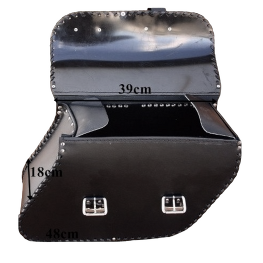 Saddlebags Panniers (pair) - Motorcycle Bags, Handmade Black