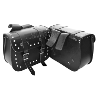 Top Quality Motorcycle Handmade Leather Saddlebags Panniers with Rivests (pair) C101B - 21L