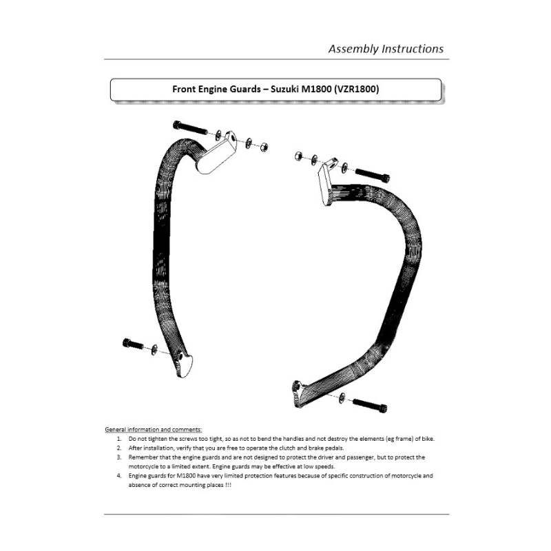 Suzuki VZR1800 M1800R Intruder Black Engine Guards / Crash Bars