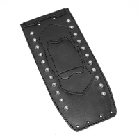 Harley Davidson Softail / Fat Boy Black Genuine Leather Tank Panel with Pouch - Studded