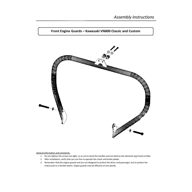Kawasaki VN800 Vulcan Classic Chrome Engine Guard / Crash Guard