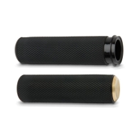 Arlen Ness Knurled Fusion Grips - Brass for Harley Davidson cable models