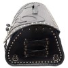 Motorcycle Leather Rear Bag / Top Case / Sissy bar bag with lock - Black Demon
