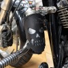 Motorcycle Rear Leather Drink / Bottle Holder - Skull (N8A)