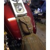 Harley Davidson Softail / Fat Boy Brown Genuine Leather Tank Panel with Pouch - Studded