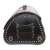 Motorcycle Black Leather Top Case / Rear Bag / Sissy bar Bag Trunk - RED DEMON