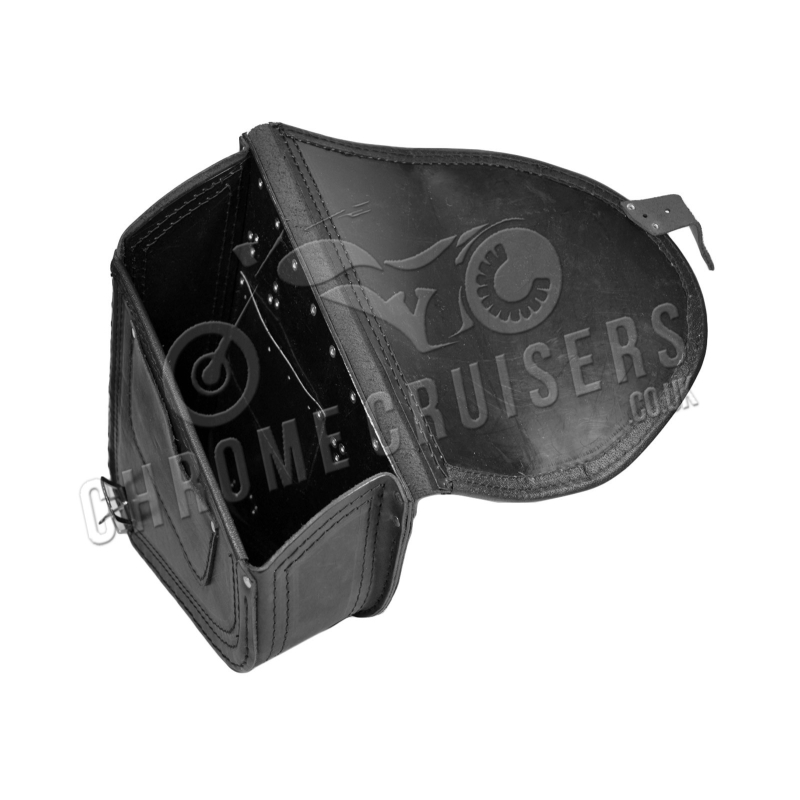 Harley Davidson Softail Slim Breakout Black Leather Single Swingarm Saddlebag (SKULL)