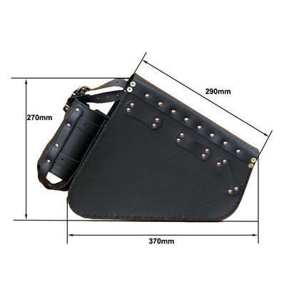 Harley Davidson Sportster - Black Leather Saddlebag with bottle holder