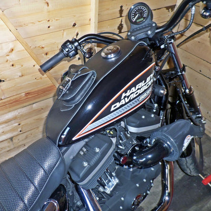 Harley Davidson Sportster - Black Leather Tank Chap with Pouch
