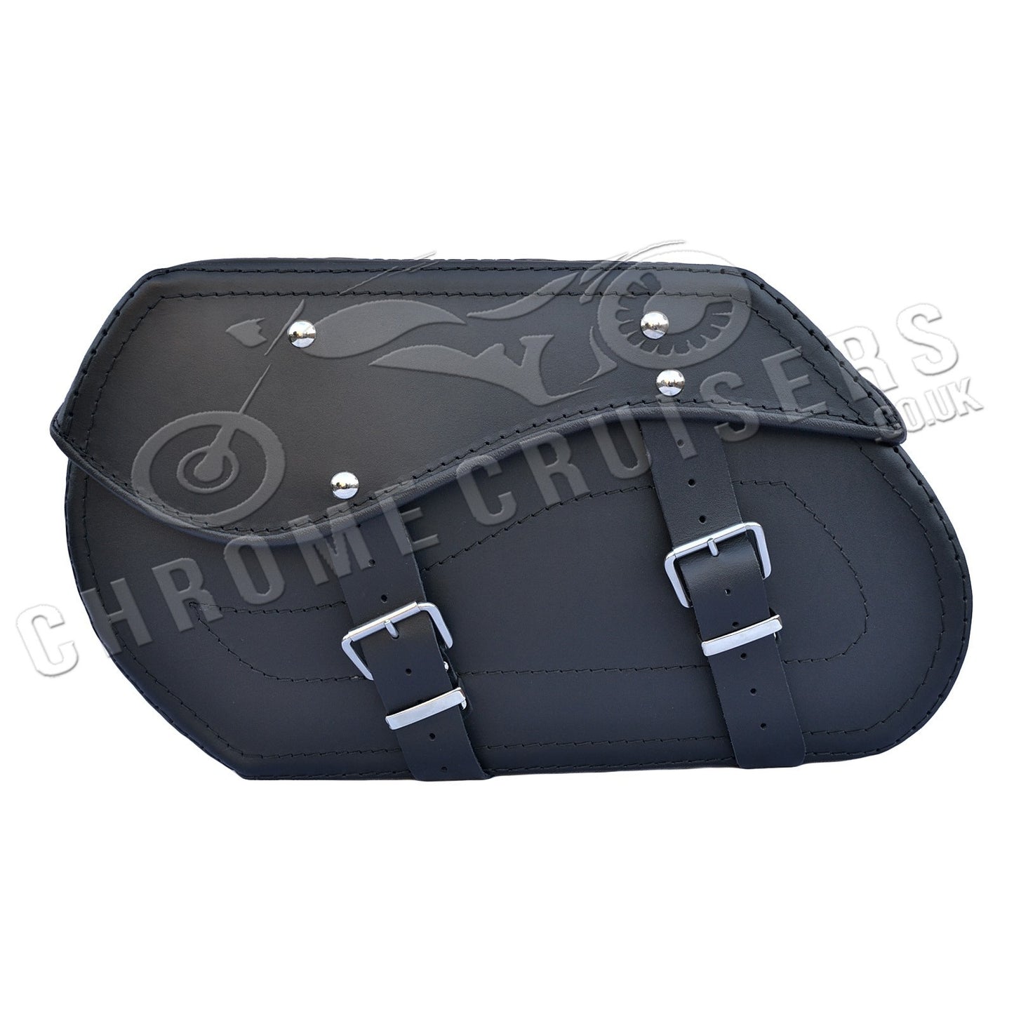 Leather Saddlebags Panniers (pair) - Motorcycle Bags, Handmade Black