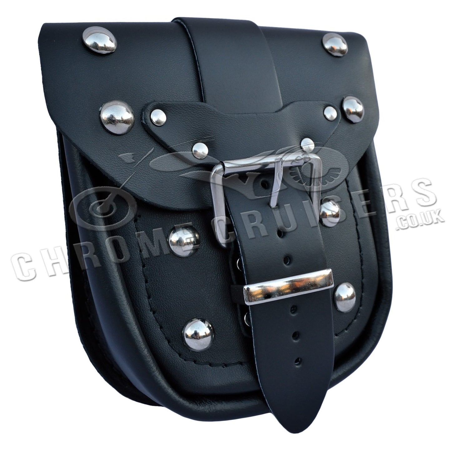 Motorcycle leather pouch with rivets (Ki1B)