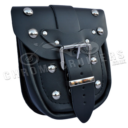 Motorcycle leather pouch with rivets (Ki1B)