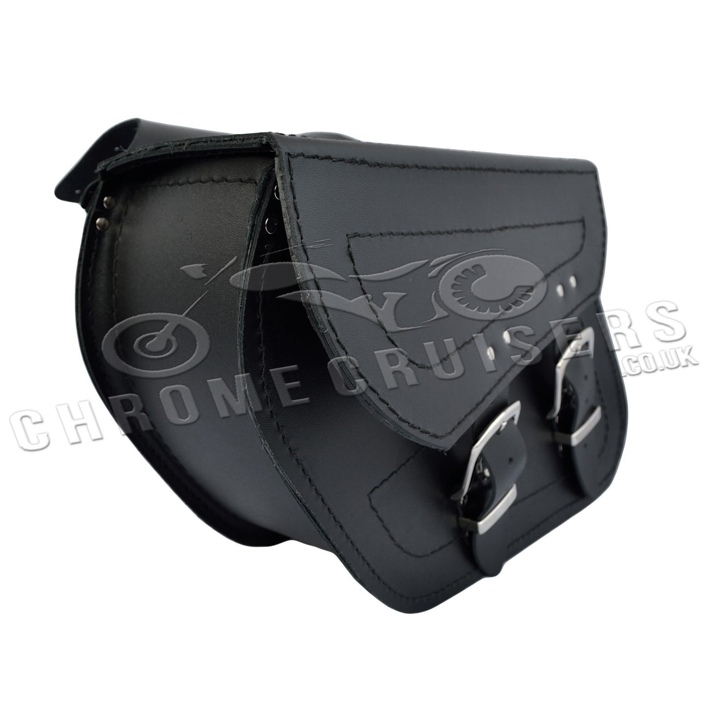 Leather Saddlebags Panniers (pair) - Motorcycle Bags, Handmade Black
