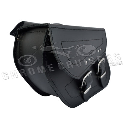 Leather Saddlebags Panniers (pair) - Motorcycle Bags, Handmade Black