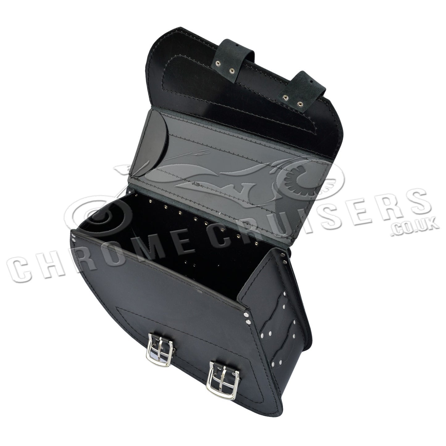 Leather Saddlebags Panniers (pair) - Motorcycle Bags, Handmade Black
