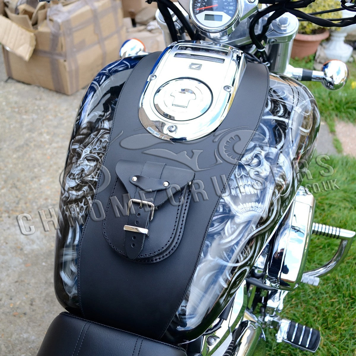 Honda VTX1800 Custom Leather Tank Bib / Chap
