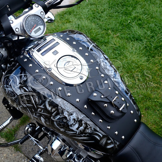 Honda VTX1800 Custom Leather Tank Bib / Chap with studs