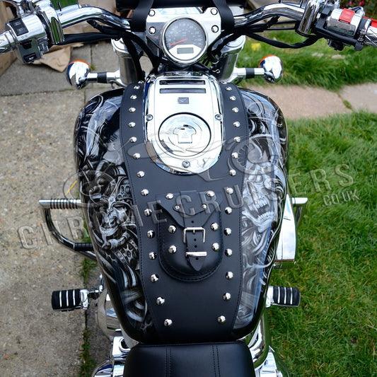 Honda VTX1800 Custom Leather Tank Bib / Chap with studs