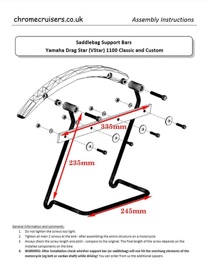 Saddlebag Support Brackets - Yamaha XVS1100 Classic