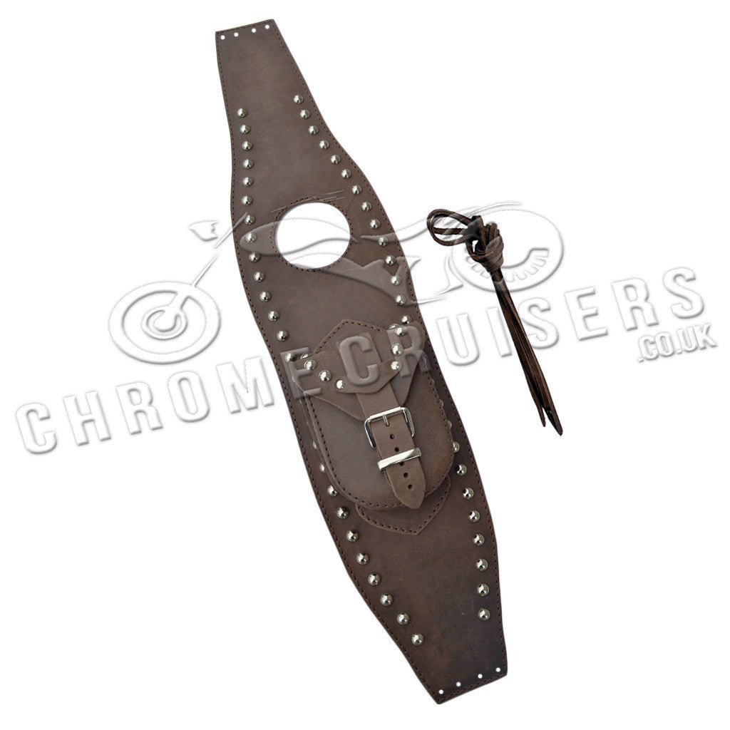 Harley Davidson Sportster Brown Leather Tank Bib with studs.