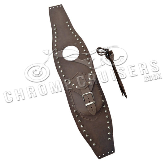 Harley Davidson Sportster Brown Leather Tank Bib with studs.