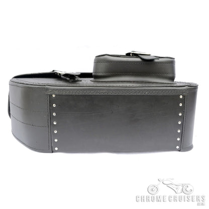 Leather Saddlebags Panniers (pair) - Motorcycle Bags, Handmade Black