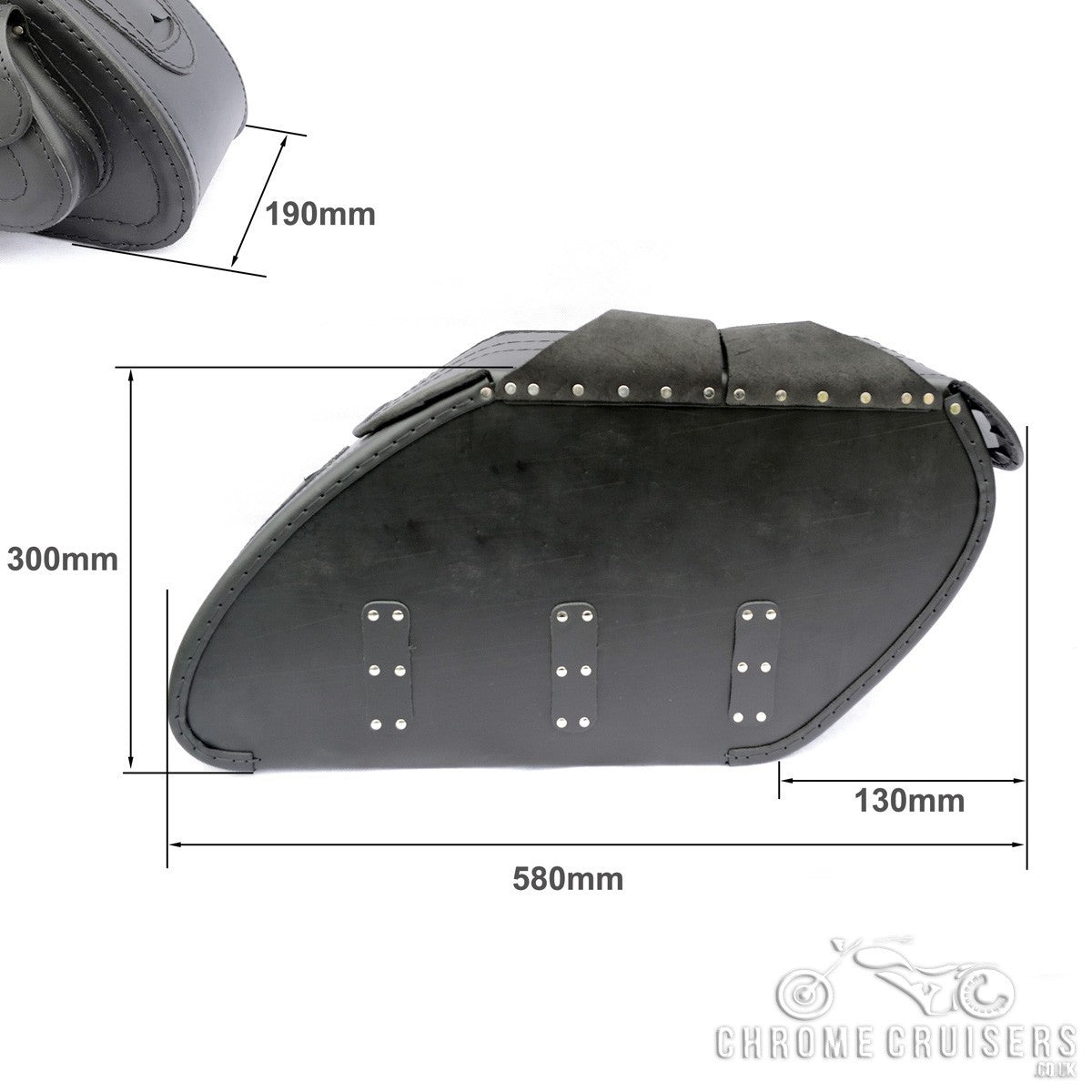 Leather Saddlebags Panniers (pair) - Motorcycle Bags, Handmade Black