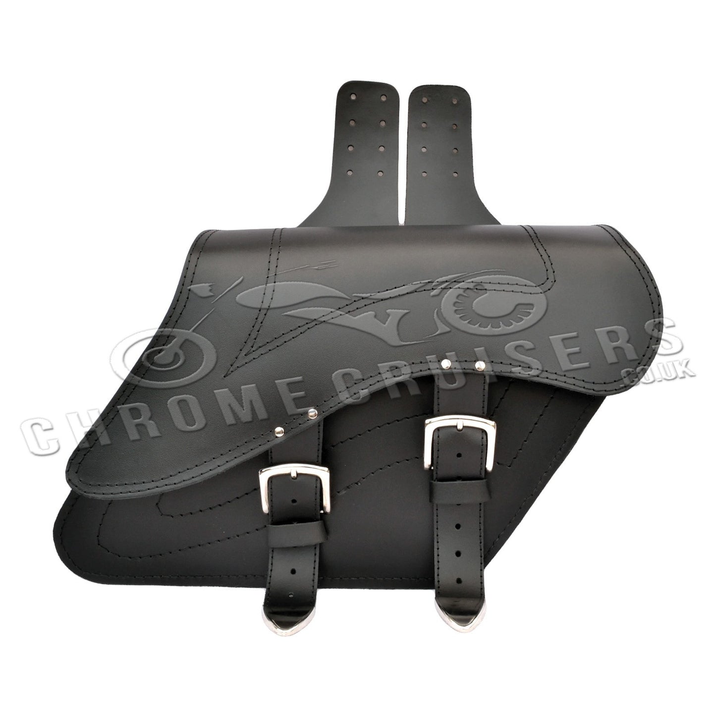 Leather Saddlebags Panniers (pair) - Motorcycle Bags, Handmade Black