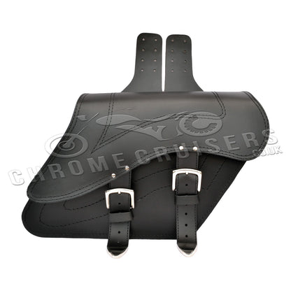 Leather Saddlebags Panniers (pair) - Motorcycle Bags, Handmade Black