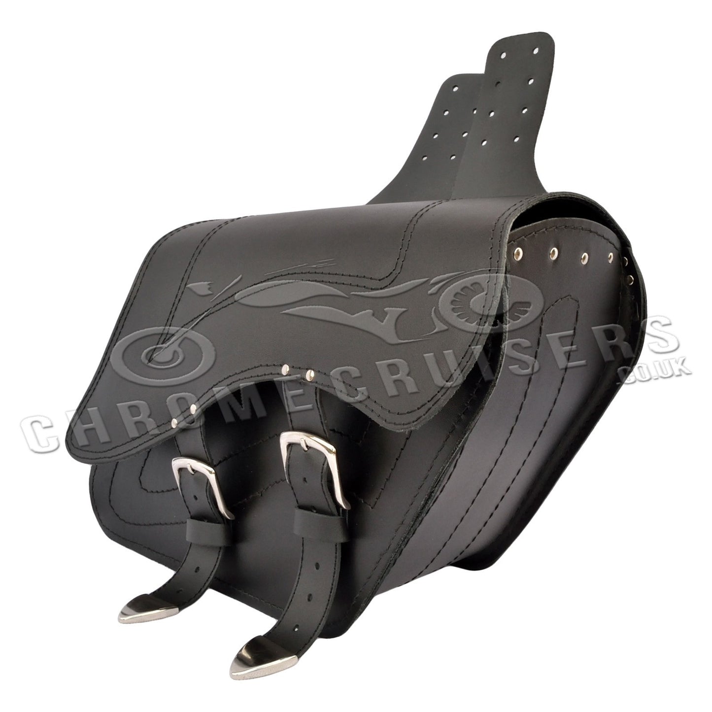Leather Saddlebags Panniers (pair) - Motorcycle Bags, Handmade Black