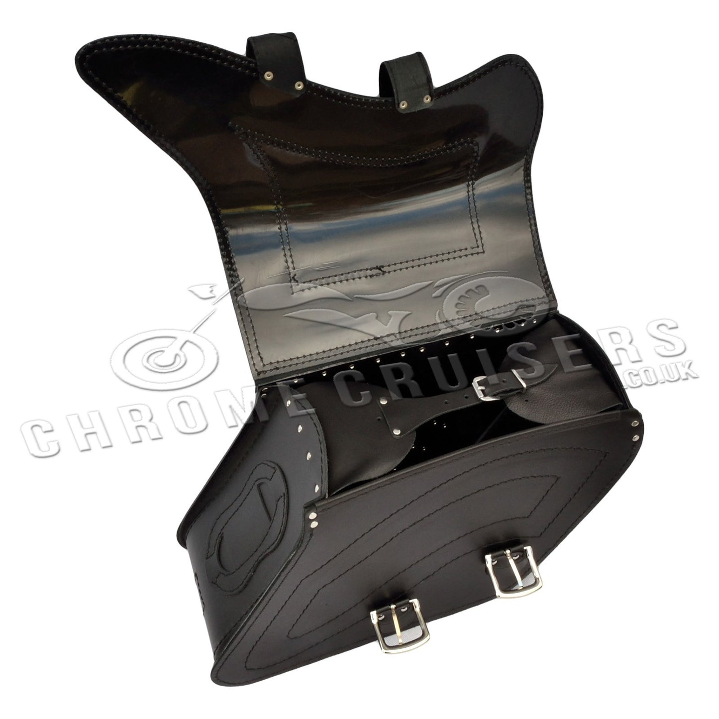 Leather Saddlebags Panniers (pair) - Motorcycle Bags, Handmade Black