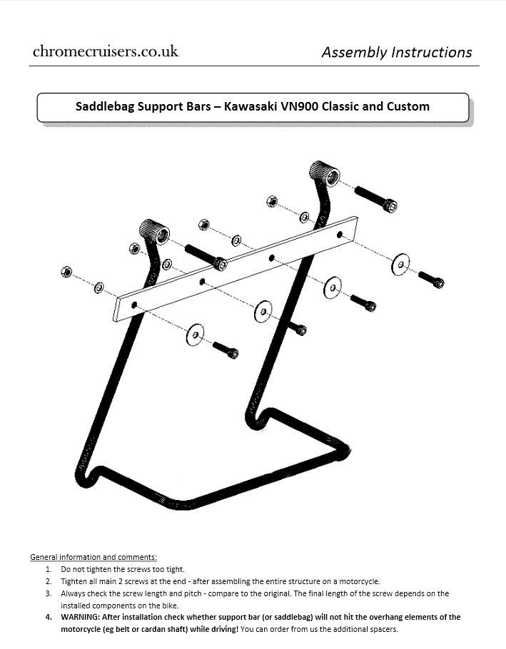 Saddlebag Support Brackets - Kawasaki VN900