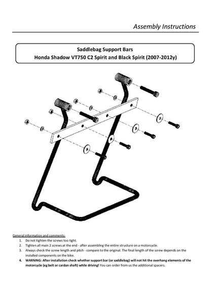 Saddlebag Support Brackets - Honda VT750 Spirit C2 Spirit / Black Spirit (2007-2012)