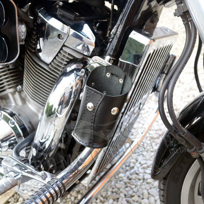 Motorcycle leather drink holder - with studs (N1B)