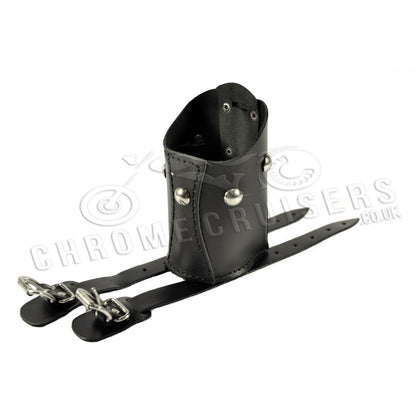 Motorcycle leather drink holder - with studs (N1B)