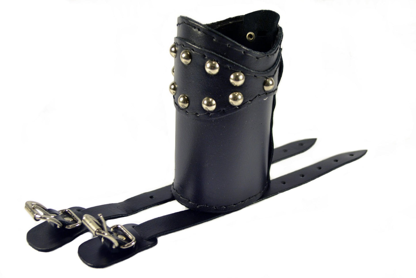 Motorcycle leather drink holder with studs