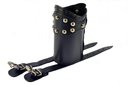 Motorcycle leather drink holder with studs