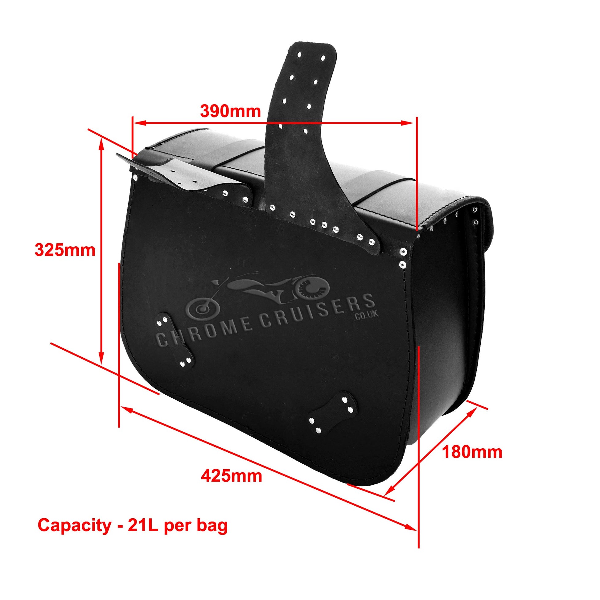 Top Quality Motorcycle Handmade Leather Saddlebags Panniers (pair) C101A - 21L