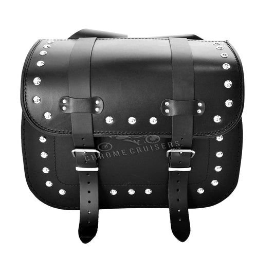 Top Quality Motorcycle Handmade Leather Saddlebags Panniers with Rivests (pair) C101B - 21L