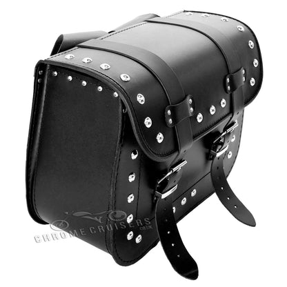 Top Quality Motorcycle Handmade Leather Saddlebags Panniers with Rivests (pair) C101B - 21L
