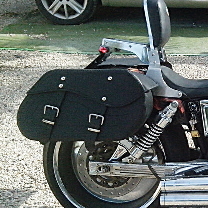 Leather Saddlebags Panniers (pair) - Motorcycle Bags, Handmade Black