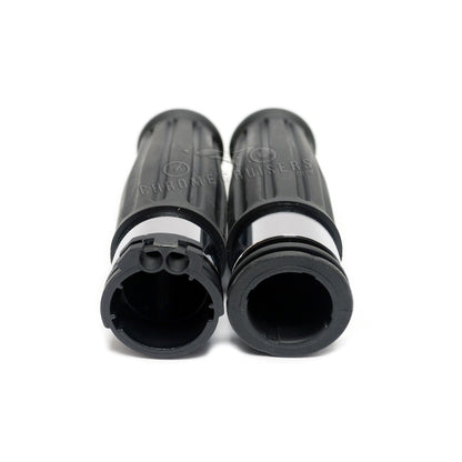 Vintage Custom Chrome and Rubber Grips for Harley Davidson (cable throttle)